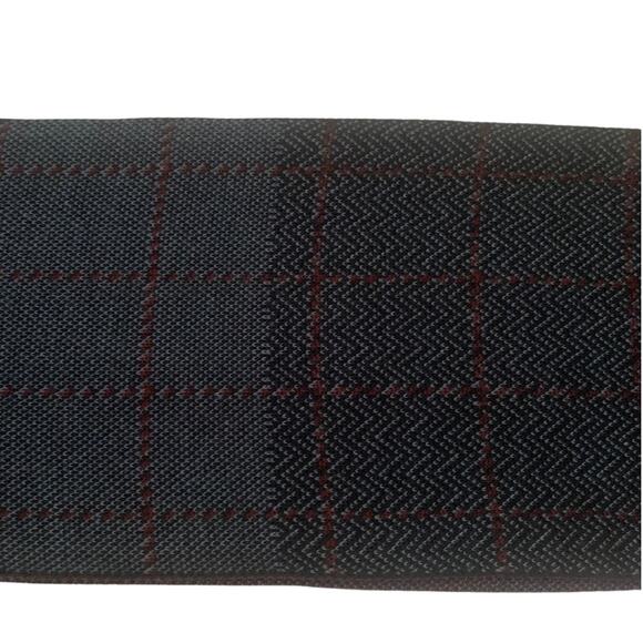 Pierre Cardin Chevron Houndstooth Plaid Scarf Black Gray Burgundy Checkered - Picture 3 of 8